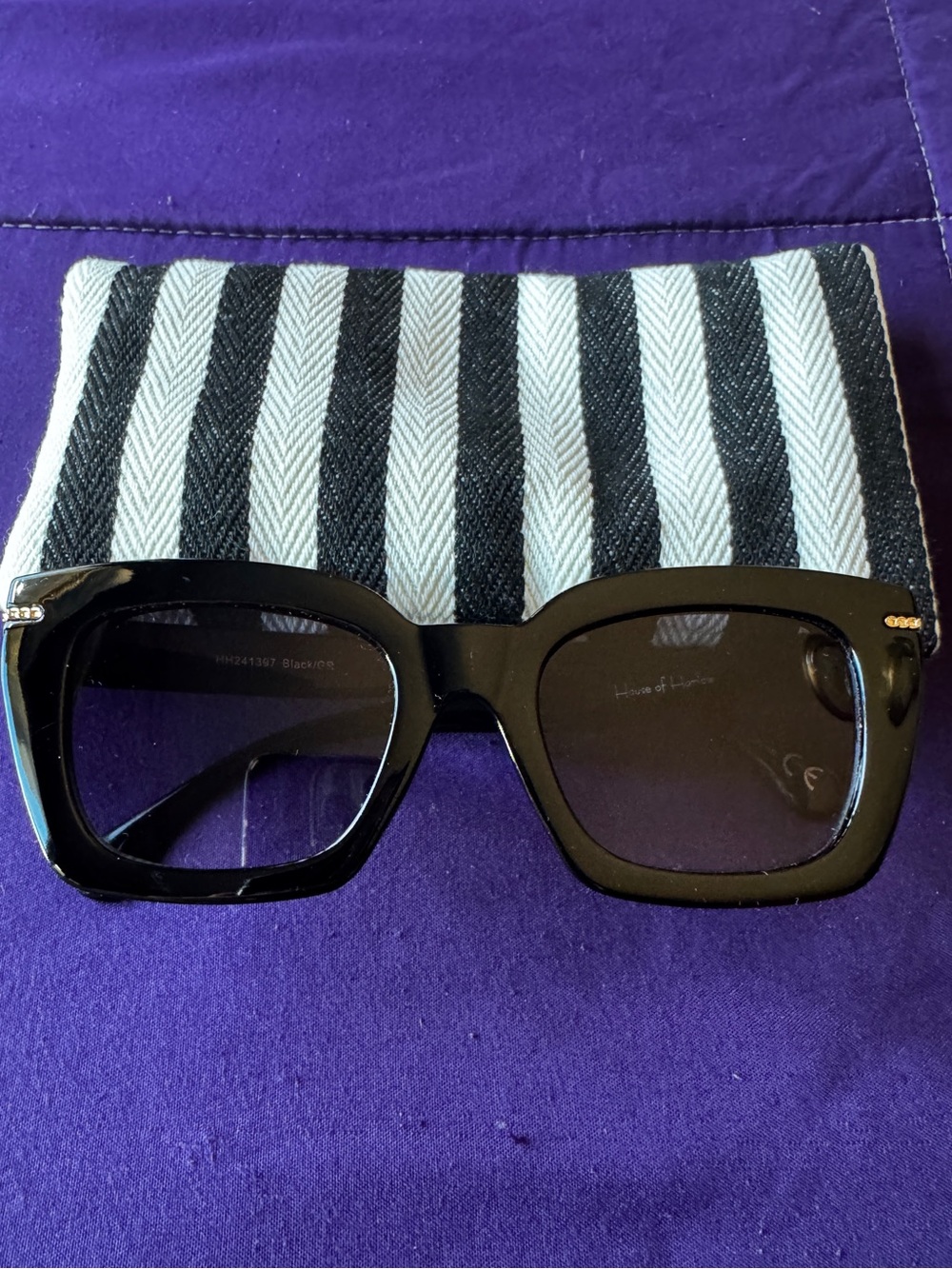 House of Harlow Black Sunglasses and Case NWOT